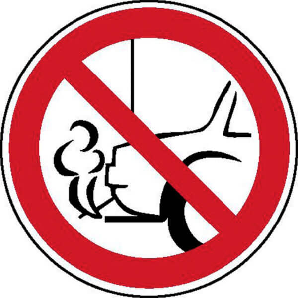 Hinwesschild,Schild,Schilder,verbot,nicht mit dem Auspuff zu Wand parken P176 