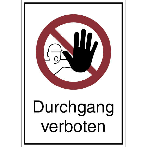 Verbots - Kombischild Durchgang verboten