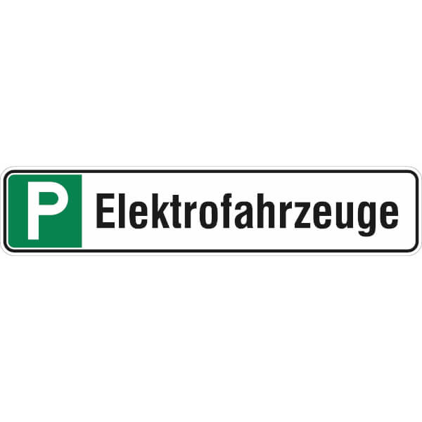 Parkplatzschild Symbol: P Text: Elektrofahrzeuge direkt beim Hersteller  kaufen