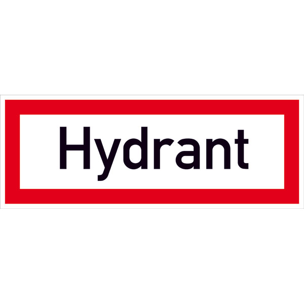 Feuerwehr-Hinweisschild Hydrant Aluminium RA0 reflektierend 594x210mm 