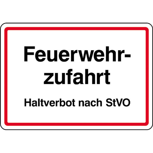 Schild Feuerwehrzufahrt Haltverbot nach STVO 21x59,4cm 