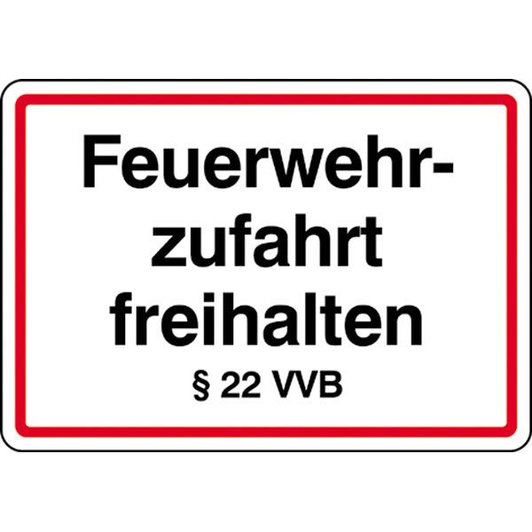 Feuerwehrschild VZ 2441, Rettungsweg für Feuerwehr freihalten