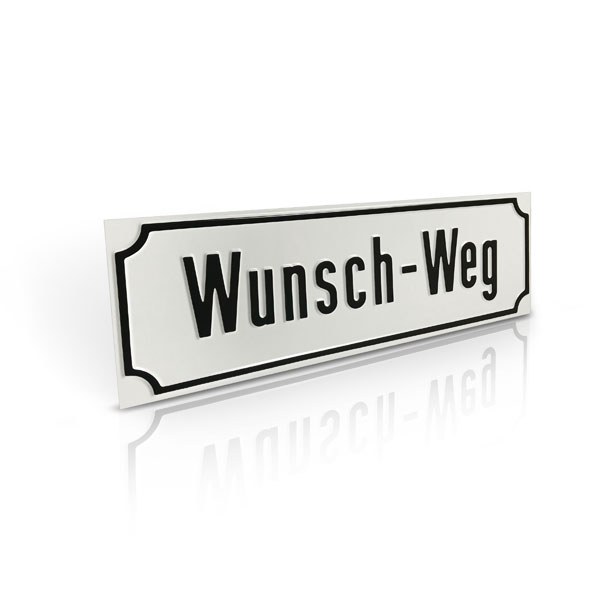 Nostalgie Strassennamenschild Mit Antiqua Rand Weiss Schwarz Gunstig Bestellen