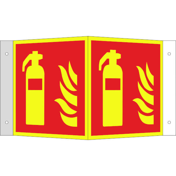 Brandschutzschild PLUS - Winkel - langnachleuchtend + tagesfluoreszierend Feuerlöscher