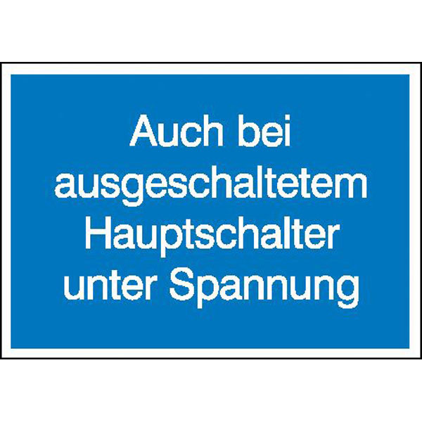 Achtung ! Auch bei ausgeschaltetem Hauptschalter unter Spannung