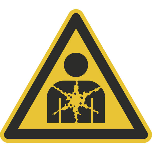 Warnschild auf Bogen Warnung vor gesundheitsschädlichen Stoffen oder Gemischen