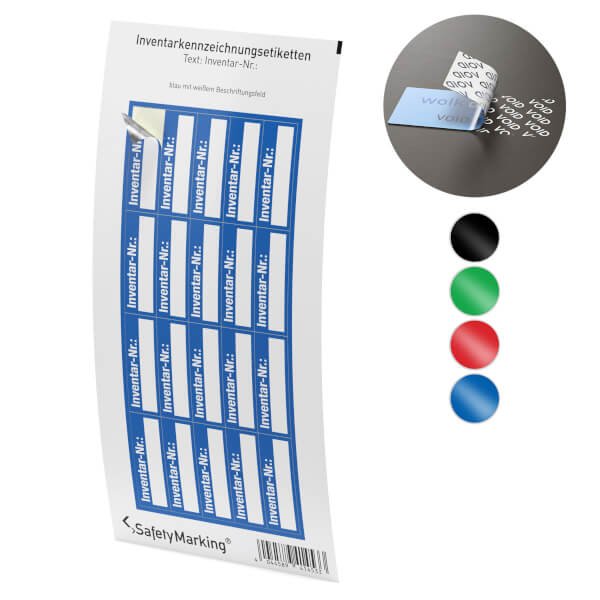 Inventaretiketten Inventar - Nr.: