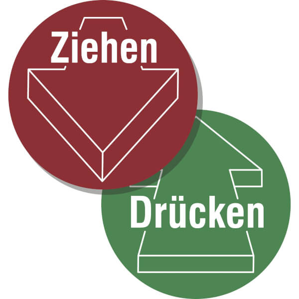 Schilder Ziehen & Drücken' Sticker