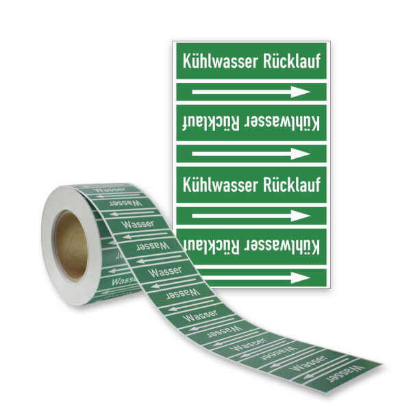 Rohrleitungskennzeichnungsband Kühlwasser Rücklauf