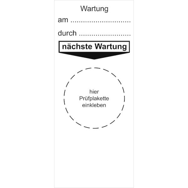 Grundplakette - Wartung am...durch... weiß / schwarz