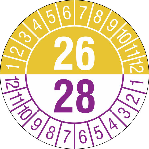 Prüfplakette 2 - Jahresplakette mit 2 - stelliger Jahreszahl