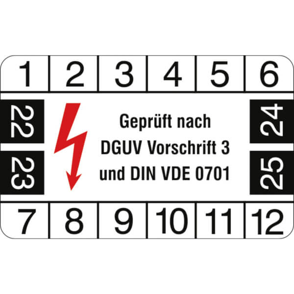 Prüfplaketten 30mm Nach DGUV V3 - 50 Stück Für Elektroprüfungen 2025-2030