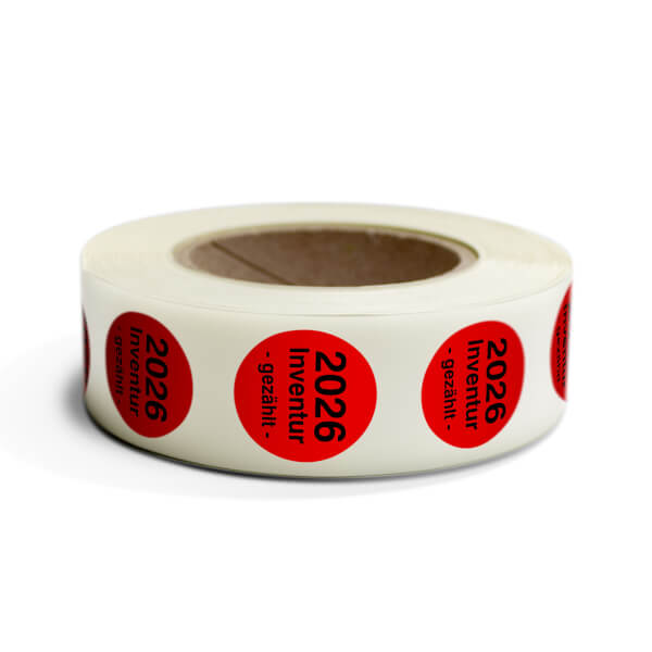 Inventuretiketten, Inventuraufkleber Inventur gezählt - 100 x 50 mm - 500 Stück (Leuchtgelb