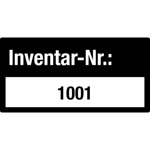 Inventaretiketten Inventar - Nr.: