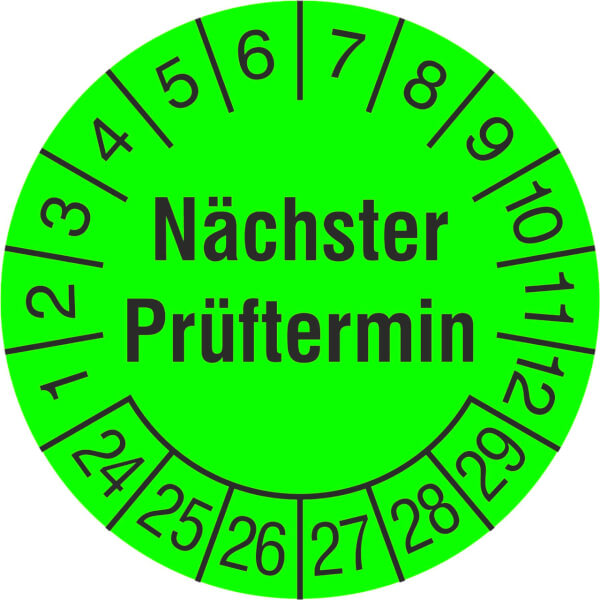 Prüfetiketten Nächster Prüftermin - JETZT BESTELLEN