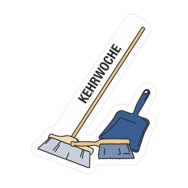 Hinweisschild Kehrwoche