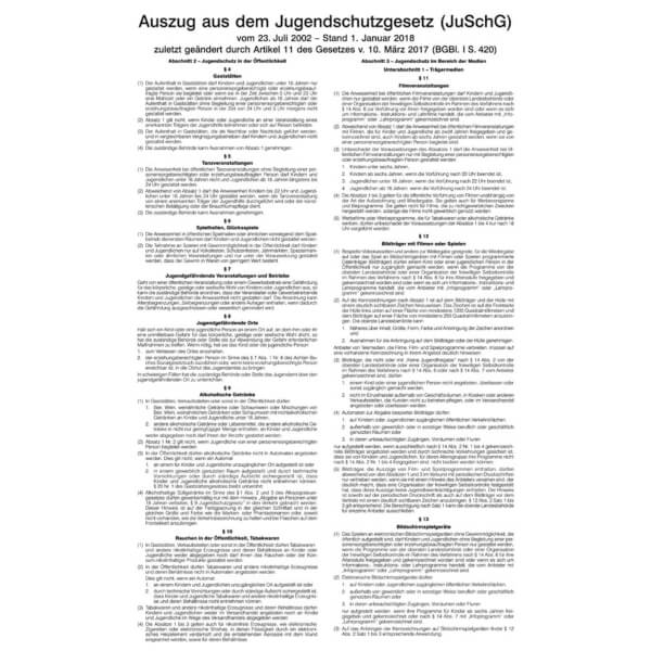 Jugendschutzgesetz Auszug aus dem Gesetz zum Schutze der ...
