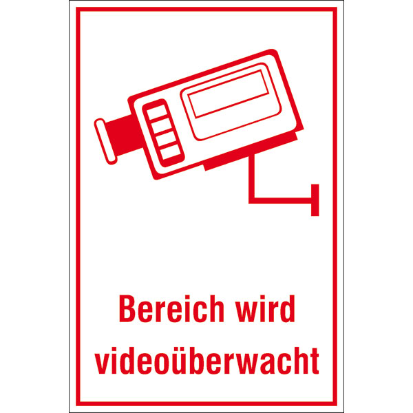 Video Infozeichen - Betriebskennzeichnung Bereich wird videoüberwacht direkt  beim Hersteller kaufen
