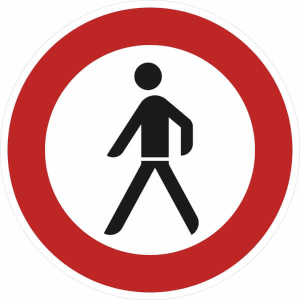 Verkehrszeichen StVO Verbot für Fußgänger günstig bestellen