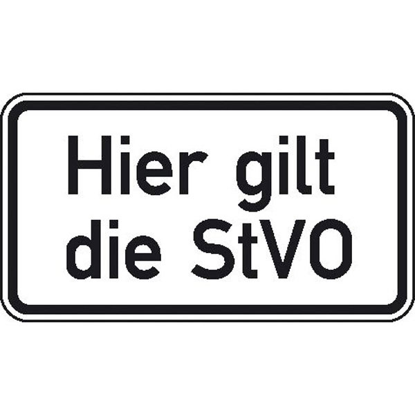Verkehrsschild Zusatzzeichen Hier gilt die StVO VZ: 2035 direkt beim  Hersteller kaufen