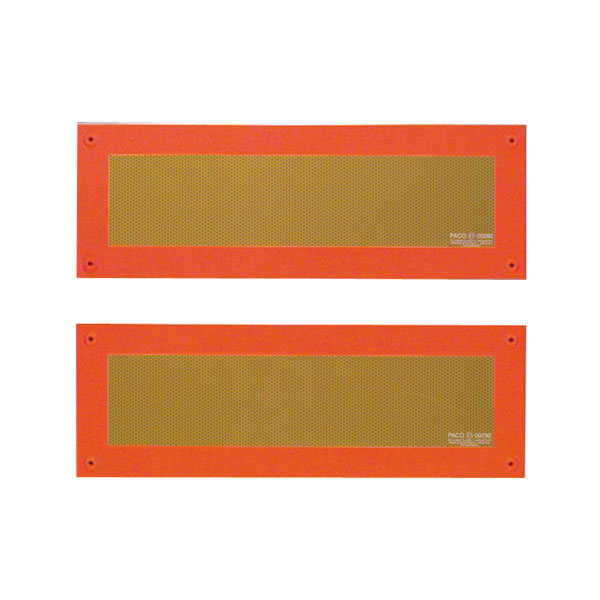 2x Heckwarntafel Halbmarkierung Orange E-Zertifikat R70 565x200 für Anhänger ALU 