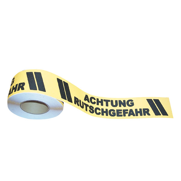 Antirutschbeläge - Warnmarkierungen m2 - Antirutsch - Bodenmarkierung - Rolle, mit Text: Achtung Rutschgefahr