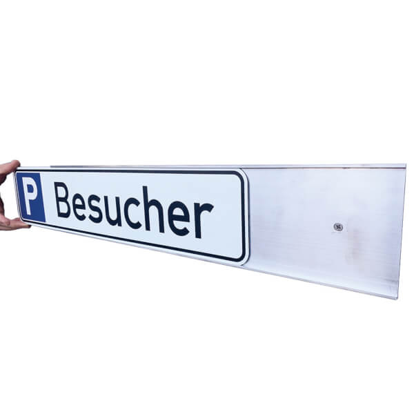 SafetyMarking Aluminiumgrundplatte mit Schilderhalter zur Wandmontage zur  Kennzeichnung von Parkplätzen direkt beim Hersteller kaufen