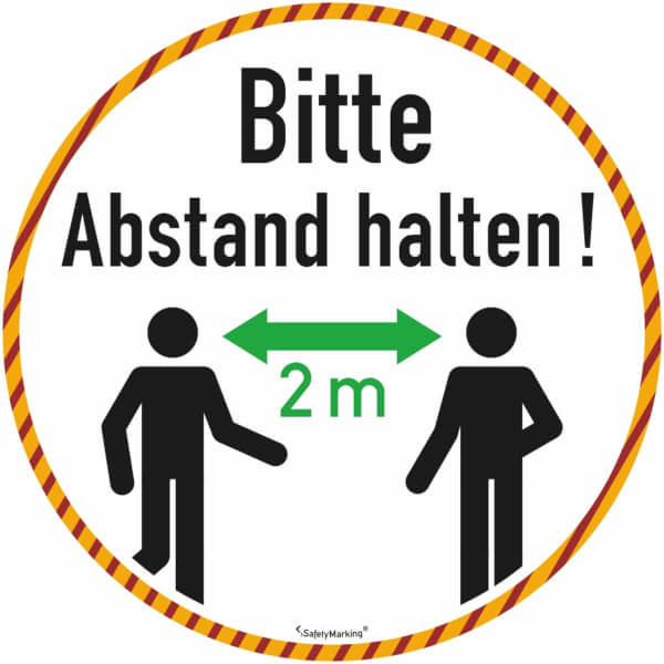 Bodenmarkierung Mit Antirutschbelag Wartebereich Rund Weiss Bitte Abstand Halten 2 M Direkt Beim Hersteller Kaufen