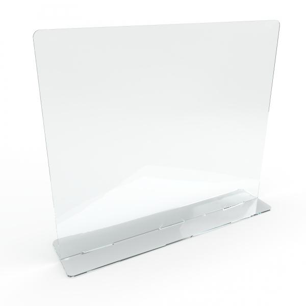 Mobile Acrylglasscheibe zum Schutz vor Infektionen im Verkaufsbereich gewölbt, zum Einstecken auf Grundplatte (BxL): 69, 0 x 17, 0 cm