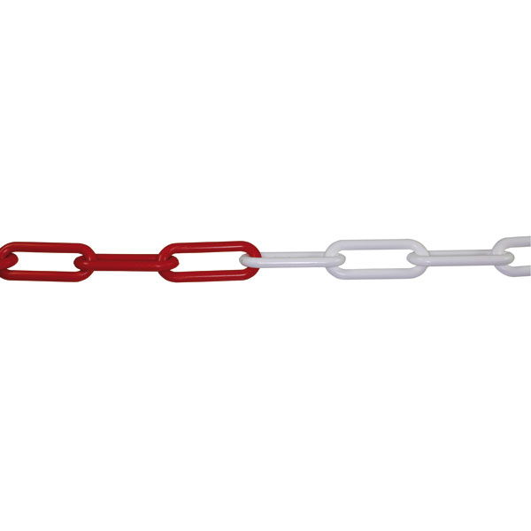 Absperrkette Kunststoff rot-weiß 50m x 6,0mm Stärke Kunststoffkette Absperrung 