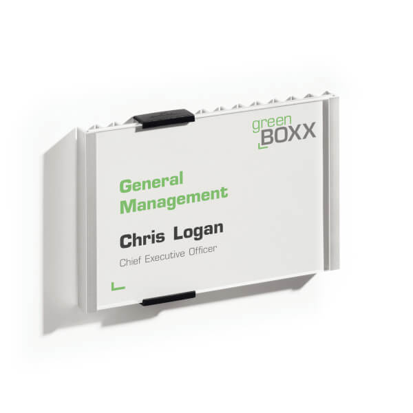 ALUMINO Türschild bruchsichere Acrylglasabdeckung, 2 seitl. Verschlussclips,