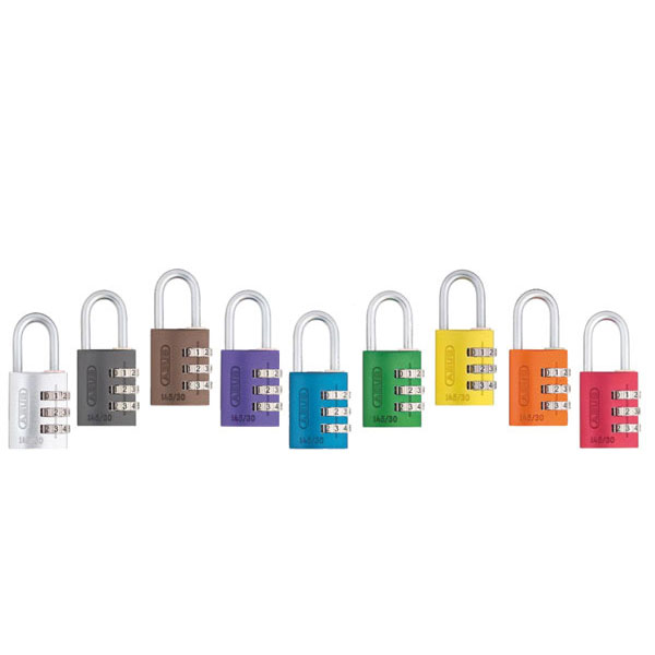 Abus Aluminium - Zahlenschloss 145 / 30 in unterschiedlichen Farben, 3 - stellig einstellbarer Zifferncode