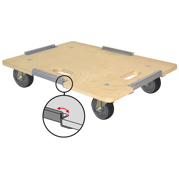 Möbelhund Euro-Roller Rollbrett mit 4 Begrenzungselementen Rollen mit