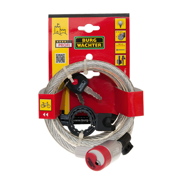 Sicherheitsschlösser Burg Wächter Zylinder - Spiralschloss mit beleuchtetem Schlüssel,