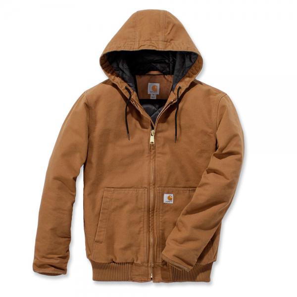 Carhartt Active Jacke braun mit Trikotfutter, Kapuze, 2 Innen - Außentaschen