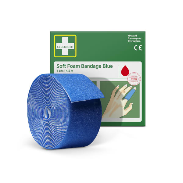 Cederroth Soft Foam Schaumbandage blau elastisches und selbsthaftendes Pflaster