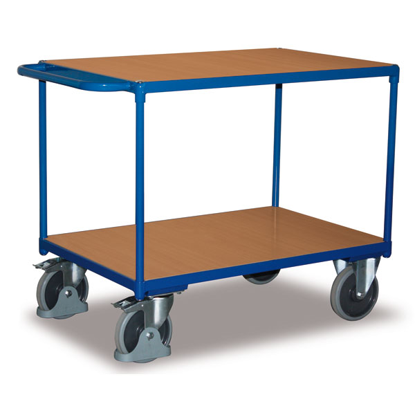 VARIOfit® Tischwagen Transportwagen schwerer Tischwagen mit 2 Ladeflächen für hohe Traglasten,
