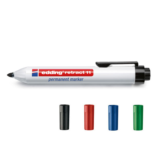 Edding retract 11 Permanentmarker zum dauerhaften Beschriften und Kennzeichnen von fast allen Materialien,
