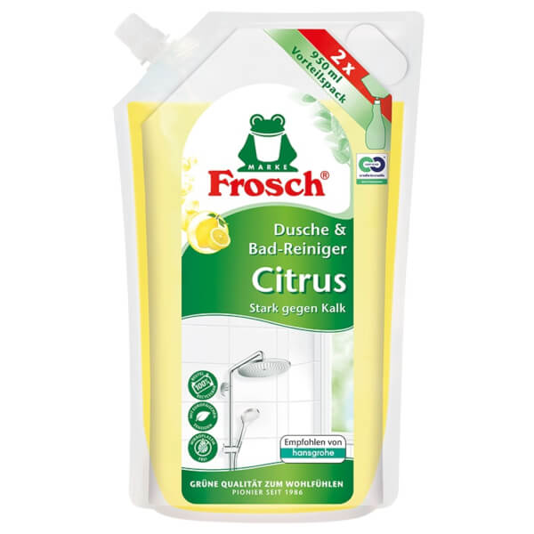 Frosch Citrus Dusche & Bad - Reiniger Nachfüllbeutel entfernt Kalk und Seifenreste