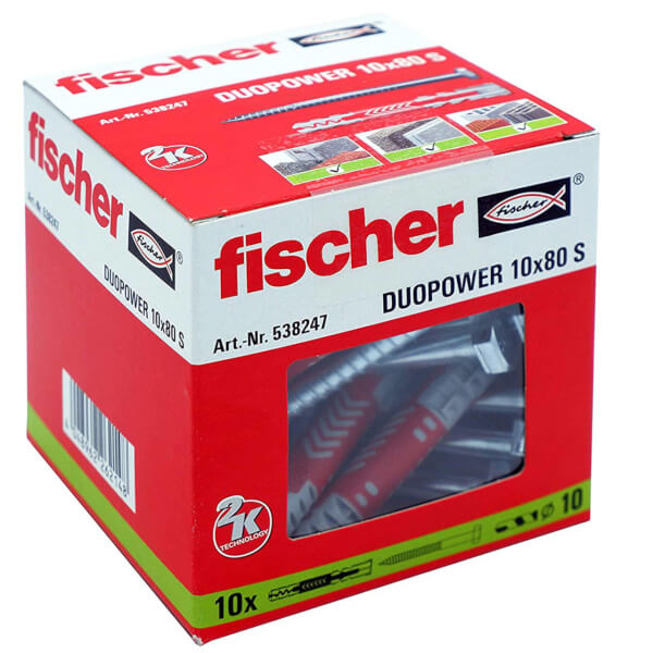 Fischer Universeelplug DuoPower 10x50mm met schroefduim 2 stuks
