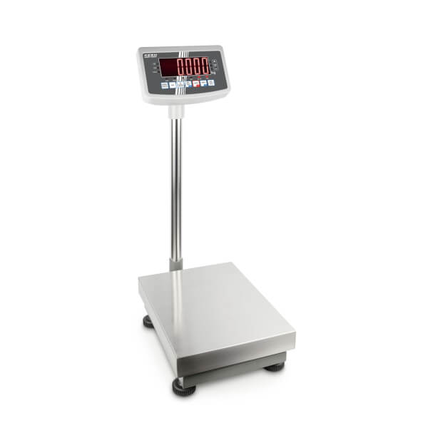 KERN Plattformwaage IXS 100K-3 – IP68 Edelstahl, 150 Kg, 5 G Ablesbarkeit, 500x400 Mm, Mit XL-Display