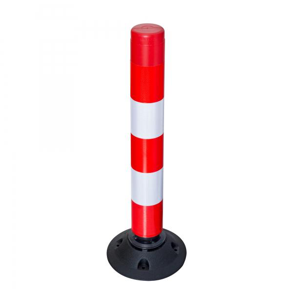 Flexibeler Leitzylinder LeitPin 76 - TL, rot / weiß retroreflektierender Leitzylinder zum Verschrauaben