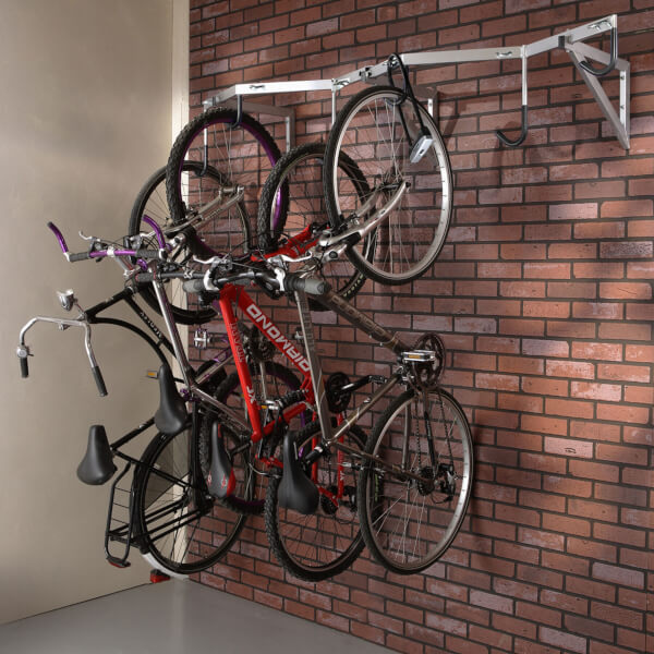 Mottez Fahrradwandhalterung fr 6 Bikes zum Einhngen der Rder auf 6  gummierten Haken und Ringen kaufen