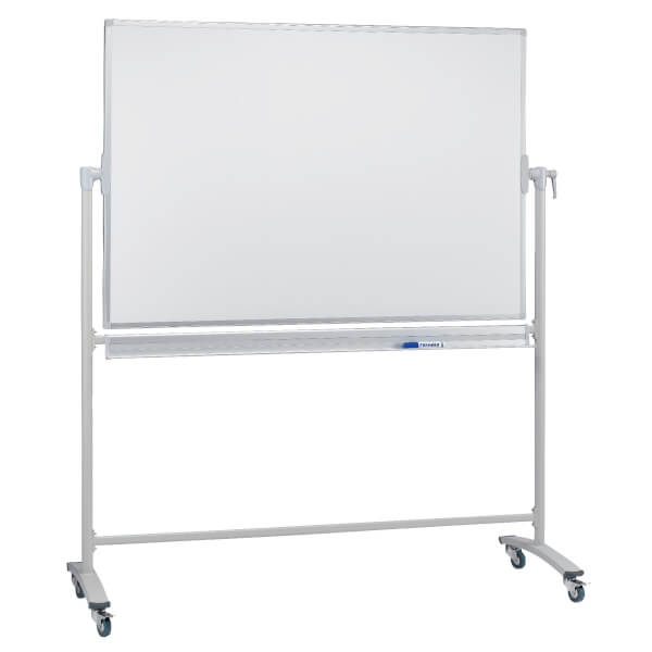 Franken mobiles Whiteboard Stahl 150 x 100 cm beidseitige Schreiboberfläche magnetisch, mit Stiftablage und Rollen