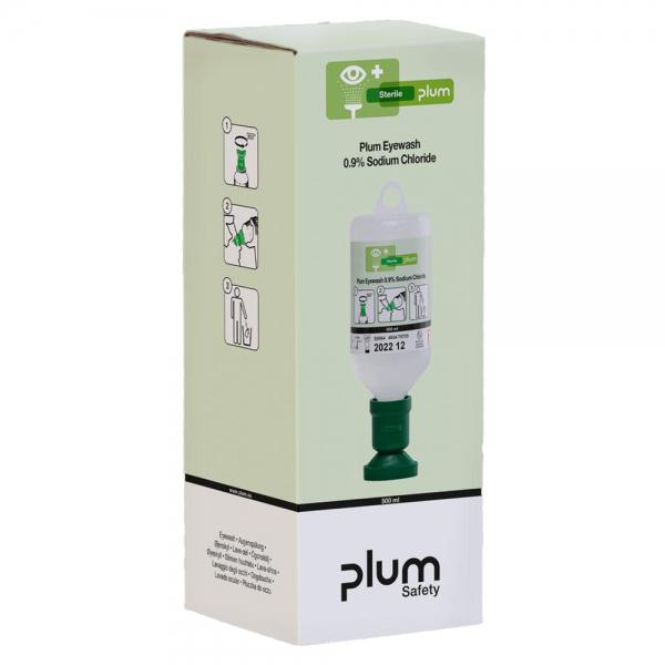 Augenspüllösung Einzelkarton PLUM 500 ml, mit steriler Natriumchloridlösung (0.9 %)
