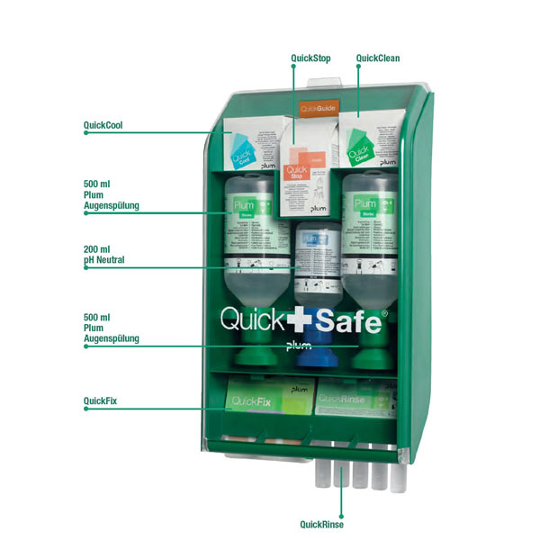 Plum QuickSafe Complete Erste-Hilfe-Station Wandbox mit Augenspülflaschen  Pflaster und weiteren Erste-Hilfe-Produkten kaufen