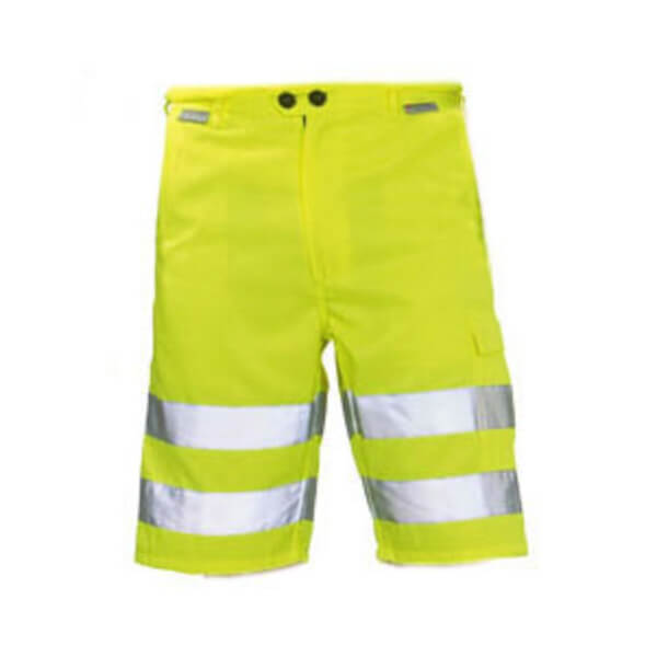 Arbeitshosen Arbeitsshorts PLANAM Arbeitsshorts Warnschutz gelb,