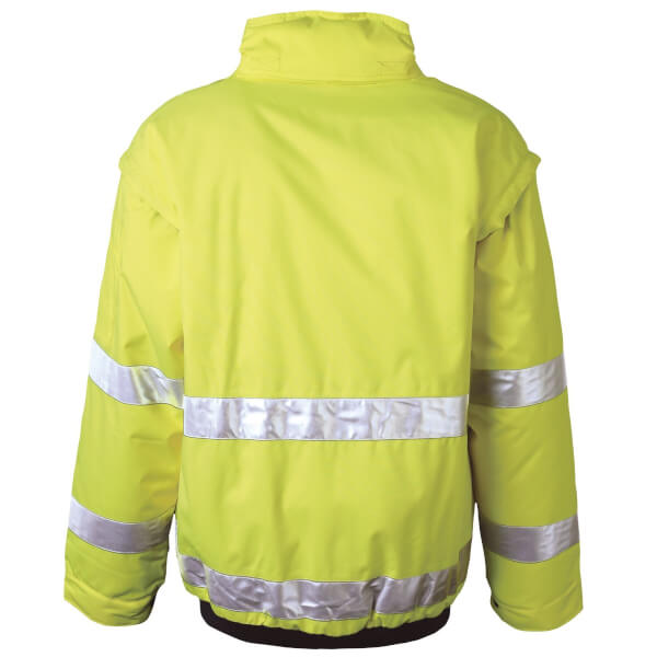Planam Warnschutz-Pilotenjacke gelb mit Reflexstreifen wasserdicht