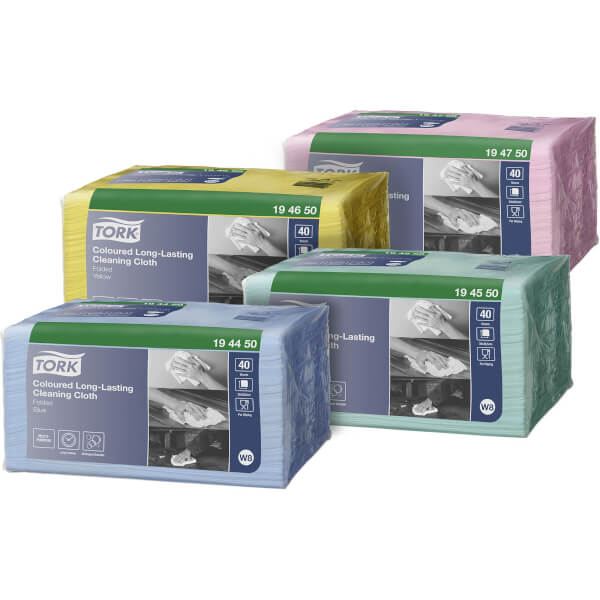 Tork farbige Reinigungstücher Premium 1 - lagig für mehrfachen Einsatz