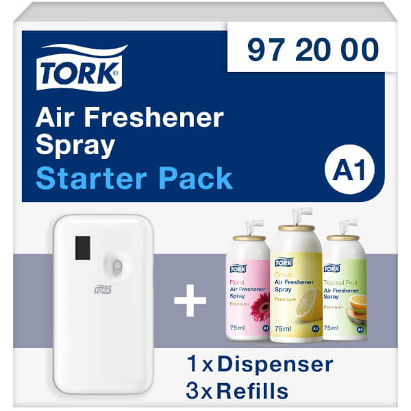 Tork 972000 LufterfrischerSpray Starterpack Duftspender und 3 Refill